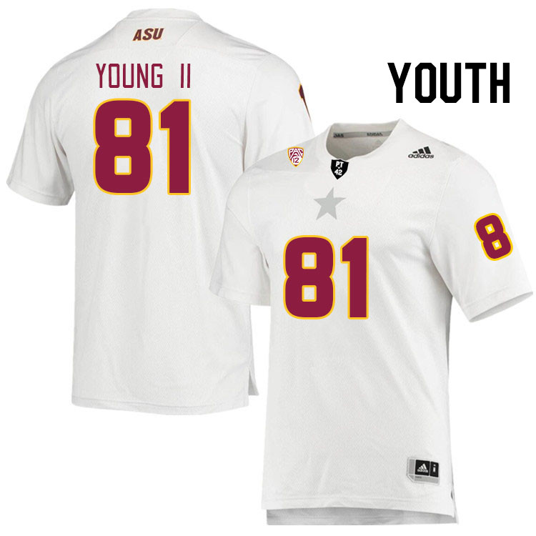 Youth #81 Jamaal Young II Arizona State Sun Devils College Football Jerseys Stitched Sale-White